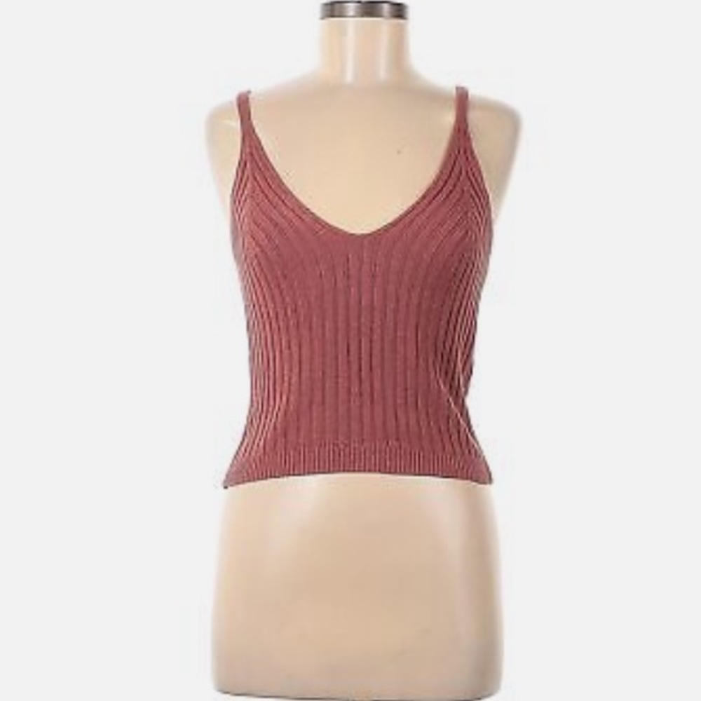 Knit pinkish orange tank top